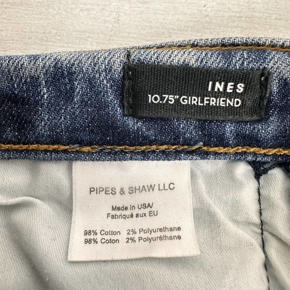 Veronica Beard Ines Cropped Straight-Leg Girlfriend Jeans 28 Blue Rhinestones - Picture 11 of 16